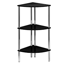 Tuck this bookcase into any corner for. 3 Tier Corner Shelf Unit Display Stand Chrome Frame Black Glass Top Free Standin 5018705699295 Ebay