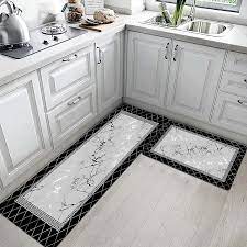 emmteey black kitchen rug memory foam