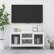 Voss Clear Glass Tv Stand With 2 Doors