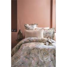 ecru jacquard cotton satin double bed