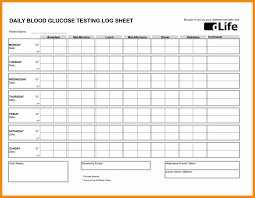 Spreadsheet Bloodgar Log Printable Sheets Pdf Sheet Glucose
