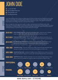 Colorful modern resume cv curriculum vitae template design with timeline