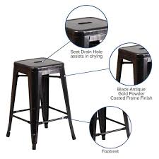 flash furniture metal outdoor bar stool