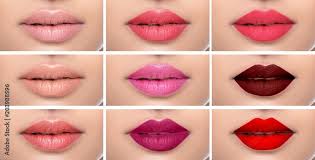 lipstick makeup variations stock photo