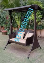 Modern Wrought Iron Outdoor Swing 3 Seater