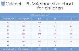 puma shoe sizes las men and children