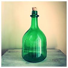 vintage large green glass jug with