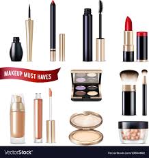 makeup items realistic set royalty free