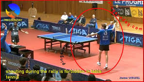 is shouting allowed in table tennis