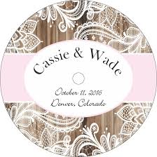 Wood Lace Wedding Cd Labels