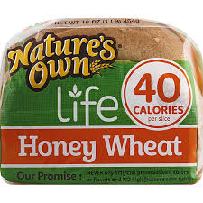 calories honey wheat enriched bread