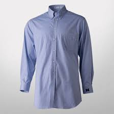 Paul Fredrick Blue Button Down Collar Trim Fit Dress Shirt