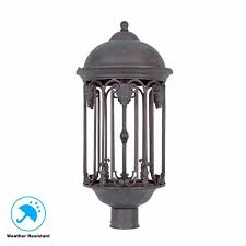World Imports Dark Sky 11 In Old Bronze Outdoor Post Light 9716 19 The Home Depot