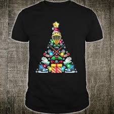 Ice Hockey Christmas Light Ugly Christmas Ornament Tree Shirt