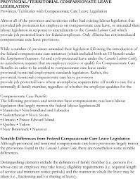 compionate care leave legislation