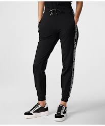 Karl Lagerfeld Paris Women's Logo-Stripe Jogger Sweatpants