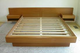 king size teak platform floating bed