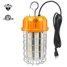 100w Led Temporary Work Light 15000 Lumen 5000k Outdoor Construction Lights With Stainless Steel Guard Hook Job Site Led Portable Hanging Lighting