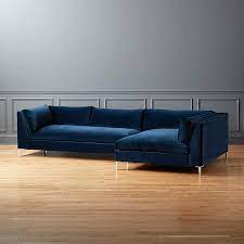 navy blue velvet sectional sofa