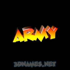 black background 3d name for army