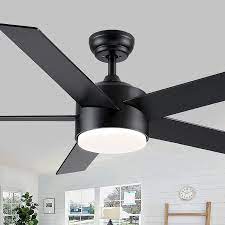 52 Inch Black Ceiling Fans with Lights and Remote, Dimmable 3-Color  Temperature | eBay