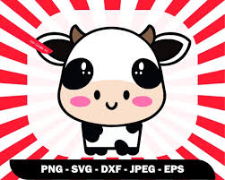 Kawaii Cow Clipart Cute Baby Cow Svg