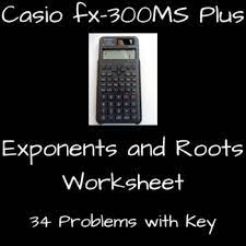 exponents and roots worksheet with key