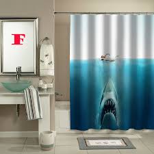 shark jaws shower curtain custom