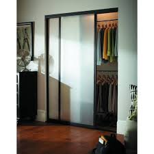 Contractors Wardrobe 60 In X 81 In Silhouette 1 Lite Bronze Aluminum Frame Mystique Glass Interior Sliding Door Bronze Frame