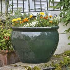 Large planter outdoor flower pot, garden plant container with drainage holes (weathered gray, 14.2 inch). Buy Pots And Containers From Coolings Garden Centre