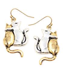 pet theme double cat earring