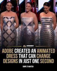 Adobe has unveiled a revolutionary color-changing dress at the 2023 Adobe  MAX conference. This dress, named Project Primrose, can alter its… |  Instagram