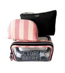 beauty bag set clear pink togo u