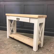 Rustic Console Table With Thick Rustic