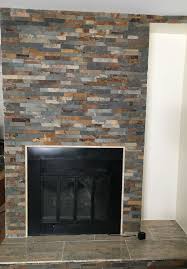 how to paint a stacked stone fireplace
