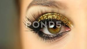 golden eye makeup stock video pond5