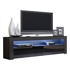 Tv stands for large flat screens ship free. Tv Console Milano Classic Black Tv Stand Up To 70 Inch Flat Tv Screens Led Lighting And High Gloss Finish F Modern Tv Stand Contemporary Tv Stands Tv Stand