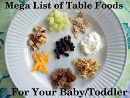 table foods for your baby or toddler