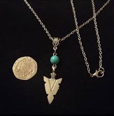 turquoise spear head arrow necklace