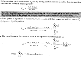 Systems Of Particles And Rotational Motion Class 11 Notes