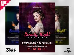 beauty night flyer template free psd by