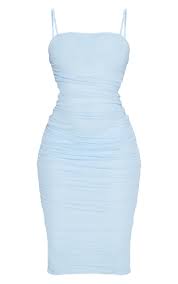 A feeling of sadness that is. Baby Blue Strappy Mesh Midi Dress Dresses Prettylittlething Uae