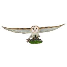 Flying Barn Owl Resin Ornament Xrl Fbar