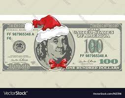 Dollar bill for christmas Royalty Free Vector Image