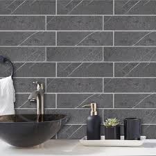 Murella Dark Grey Granite 10 83 In X 11 81 In Spc L And Stick Backsplash Tile 0 9 Sq Ft Pack