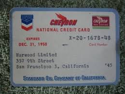 Through its rewards program, you can earn fuel credit points each time you make gas purchases at chevron or texaco (3 cents per each gallon of gas). Chevron Paper Credit Card 1945 50 Standard Oil Co 29706484