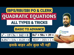 Quadratic Equations For Bank Po