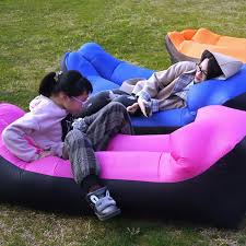 inflatable lounger features pillow