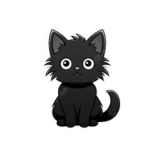 cartoon doodle black cat drawing cat
