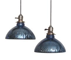 blue mercury glass oil lamp shade